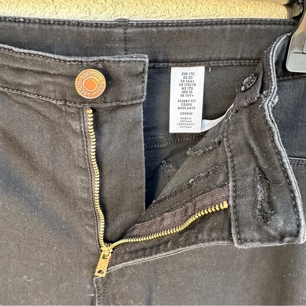 Girls Juniors H&M Black Skinny High-Rise Jeans EUC